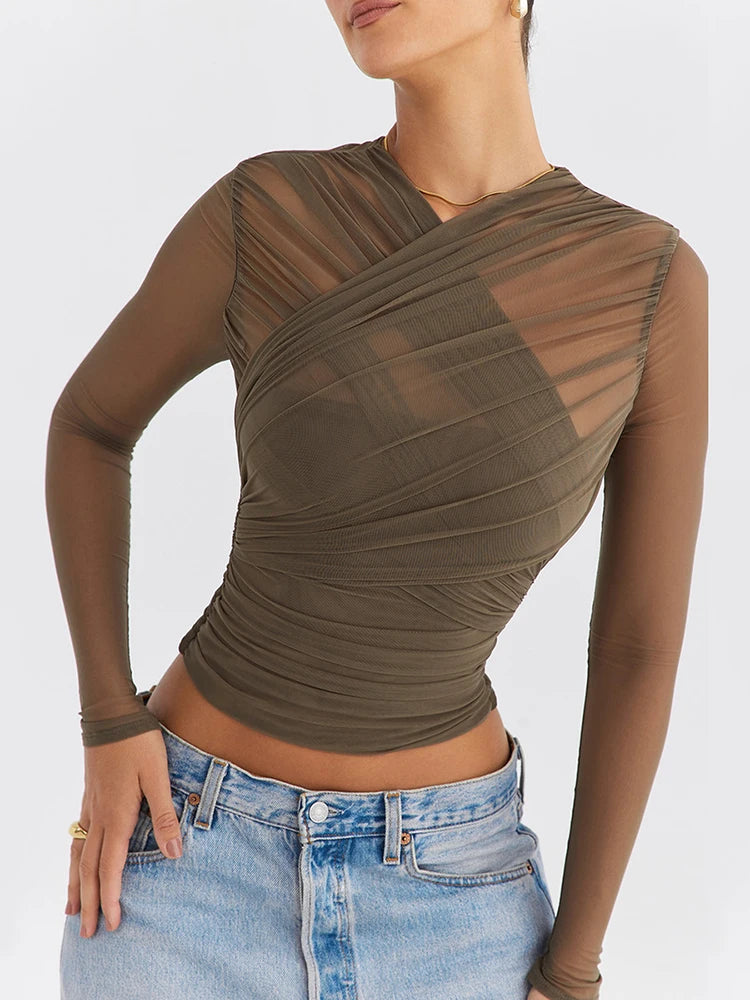 Camiseta shops de malla transparente