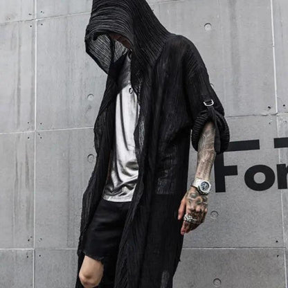 Camisa larga con capucha para hombre estilo gótico - Urban Tribes Store