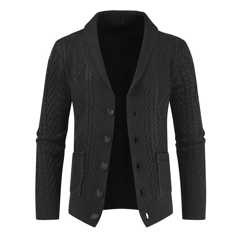 Chaqueta de punto gruesa suelta con cuello en V - Urban Tribes Store