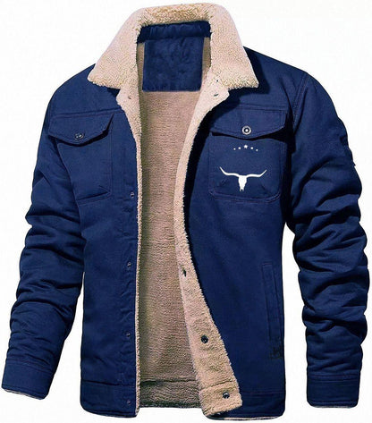 Chaqueta informal de algodón con forro polar para hombre - Urban Tribes Store