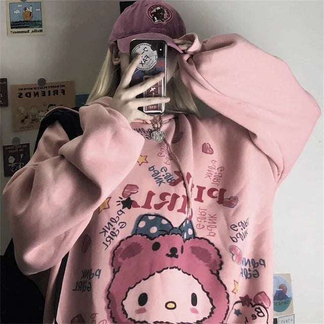 Sudadera con capucha gótica de dibujos animados de Japón para mujer - Urban Tribes Store