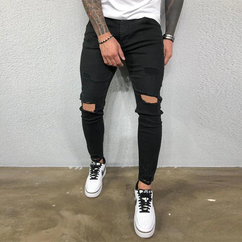 Pantalones vaqueros para hombre con agujero en la rodilla - Urban Tribes Store