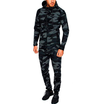 Chándal con capucha para hombre, conjunto de ropa deportiva de camuflaje - Urban Tribes Store