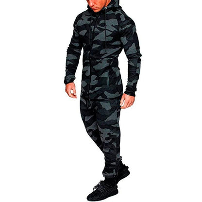 Chándal con capucha para hombre, conjunto de ropa deportiva de camuflaje - Urban Tribes Store