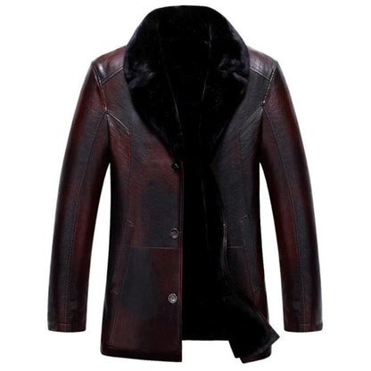 Chaqueta de cuero para hombre forro polar grueso y cálido - Urban Tribes Store