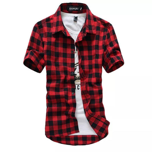 Camisa a cuadros roja y negra para hombre - Urban Tribes Store