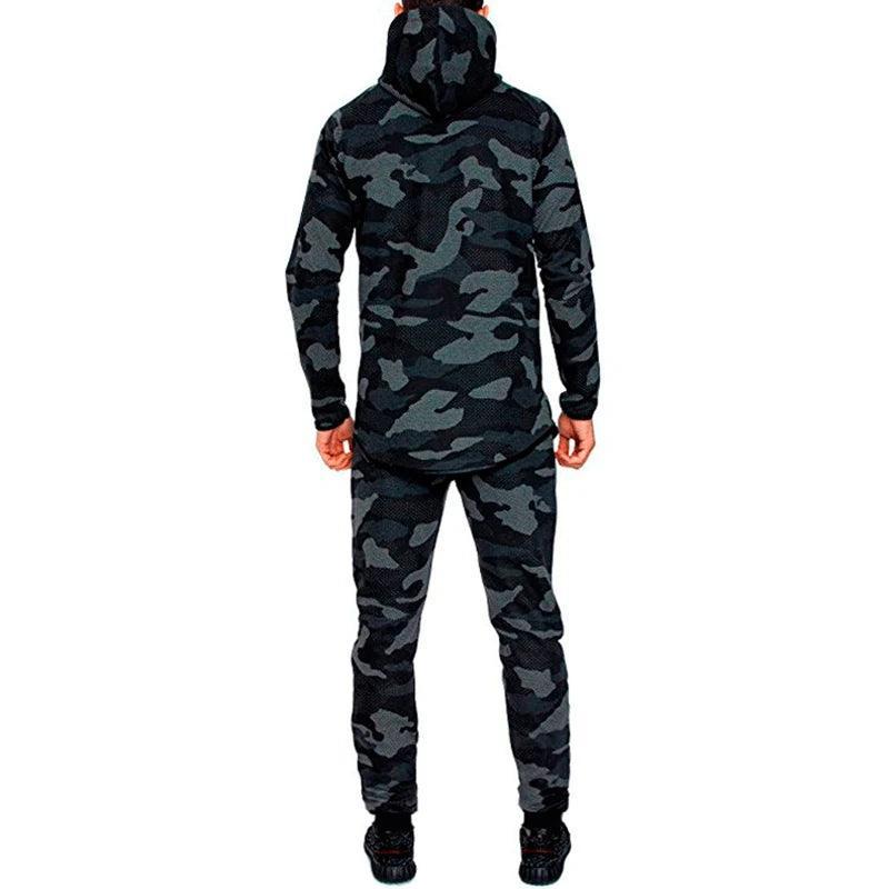 Chándal con capucha para hombre, conjunto de ropa deportiva de camuflaje - Urban Tribes Store