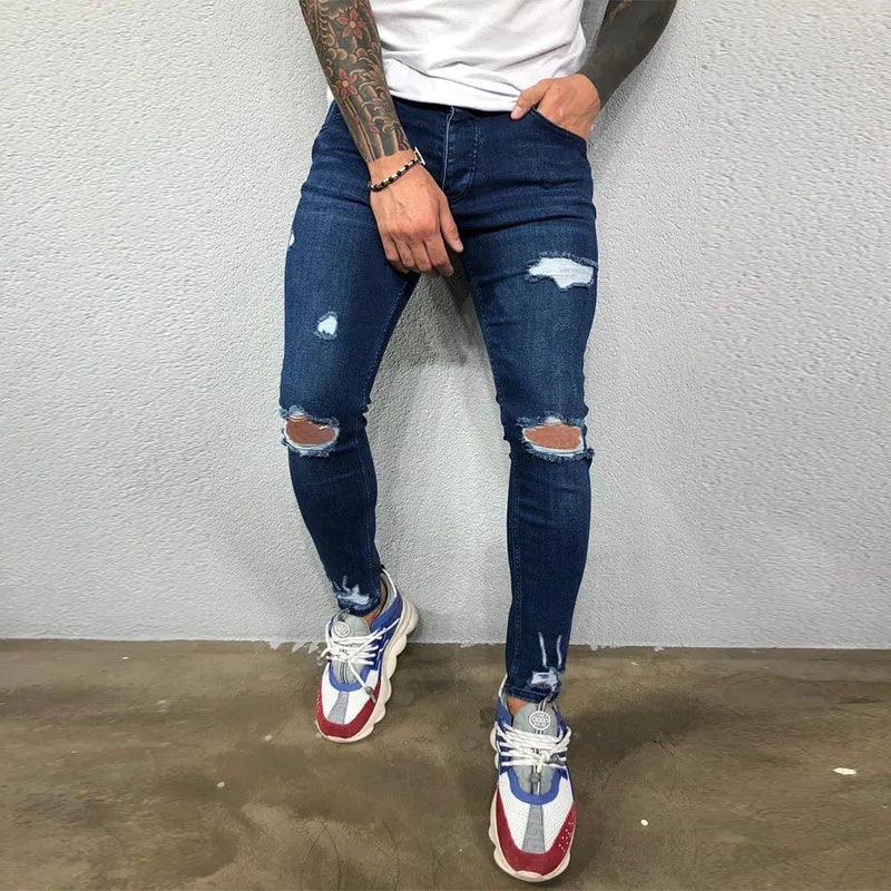 Pantalones vaqueros para hombre con agujero en la rodilla - Urban Tribes Store