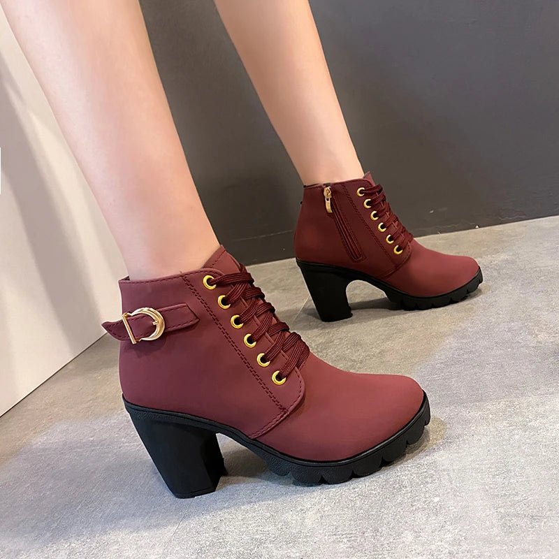 Nuevas botas de tacón para mujer de primavera invierno