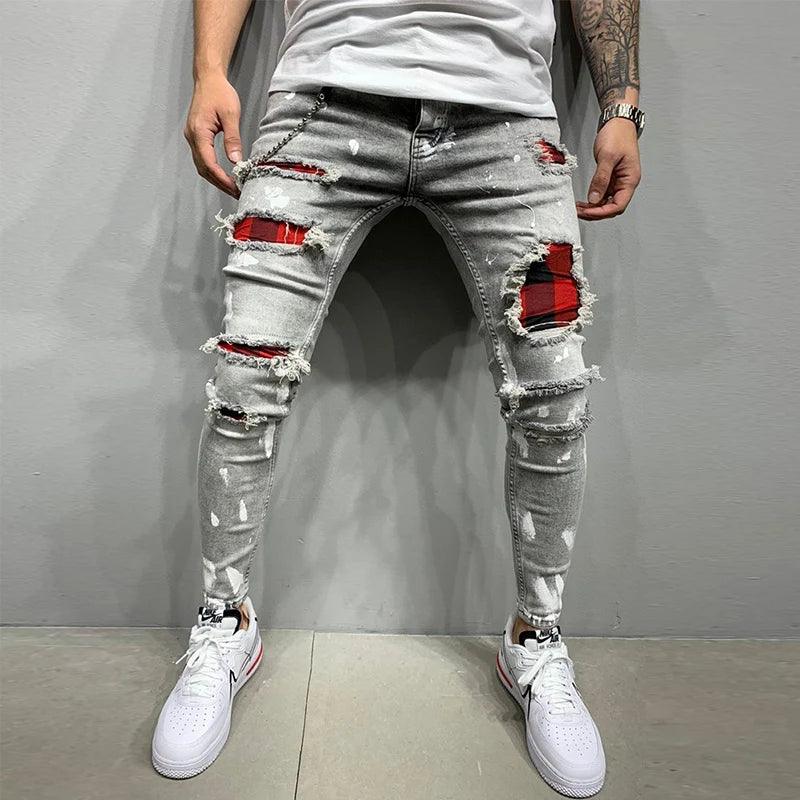 Pantalones vaqueros para hombre con agujero en la rodilla - Urban Tribes Store