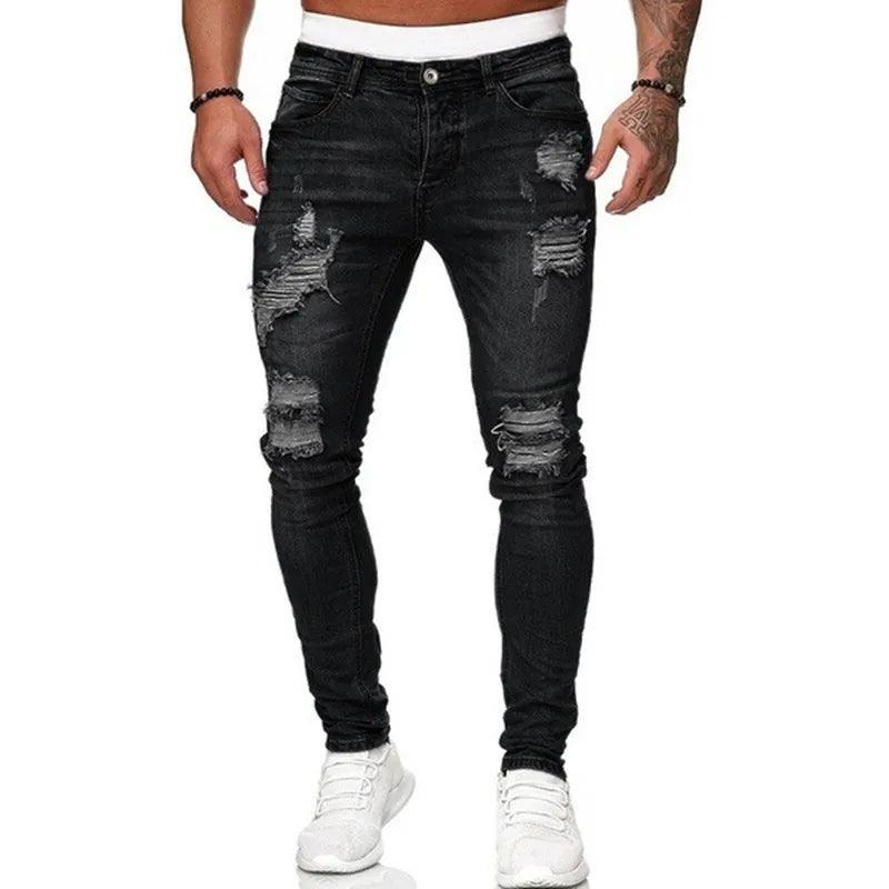 Pantalones vaqueros ajustados rasgados para hombre - Urban Tribes Store