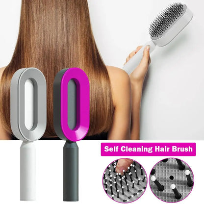 Cepillo para el Cabello Autolimpiante para Mujeres