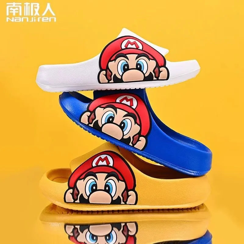 Zapatillas de Verano con Diseño de Super Mario: Lindas y Cómodas para Niños y Niñas, Antideslizantes