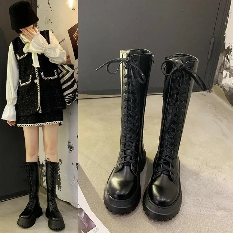 Botas altas con cuña para mujer