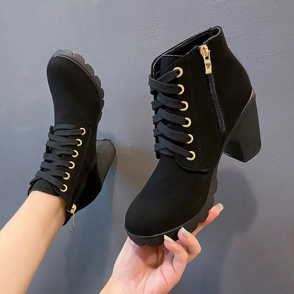 Nuevas botas de tacón para mujer de primavera invierno