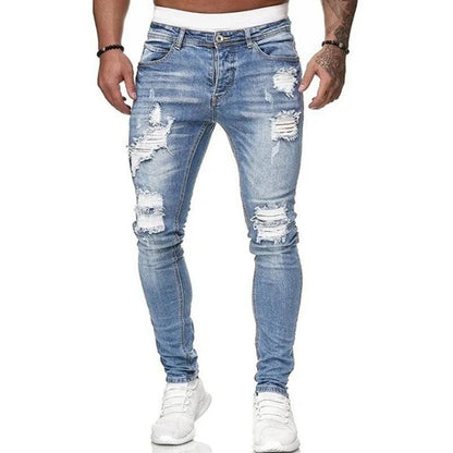 Pantalones vaqueros ajustados rasgados para hombre - Urban Tribes Store