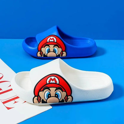 Zapatillas de Verano con Diseño de Super Mario: Lindas y Cómodas para Niños y Niñas, Antideslizantes