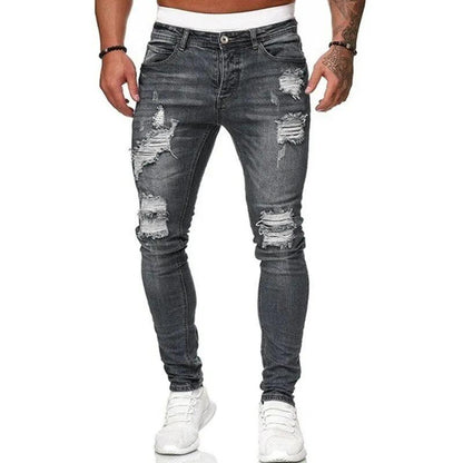 Pantalones vaqueros ajustados rasgados para hombre - Urban Tribes Store