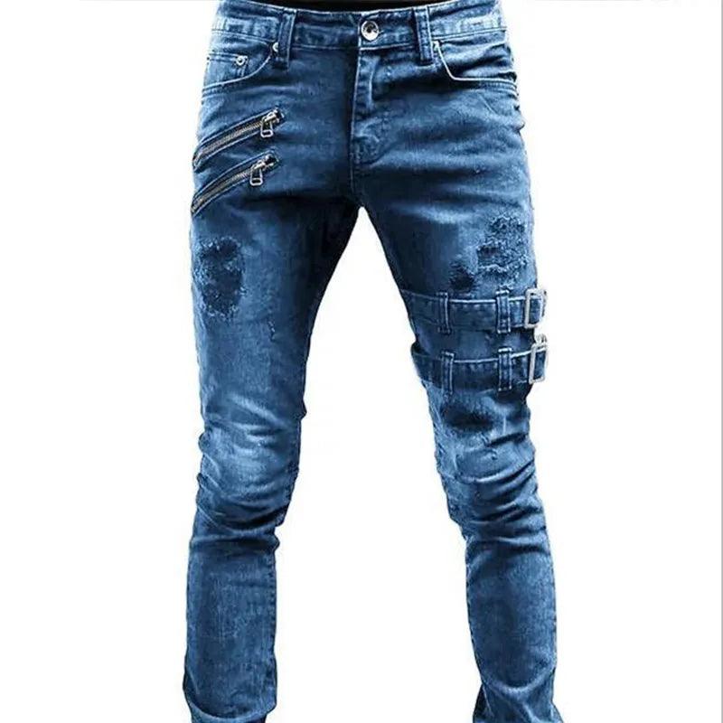 Vaqueros bordados ajustados elásticos para hombre - Urban Tribes Store