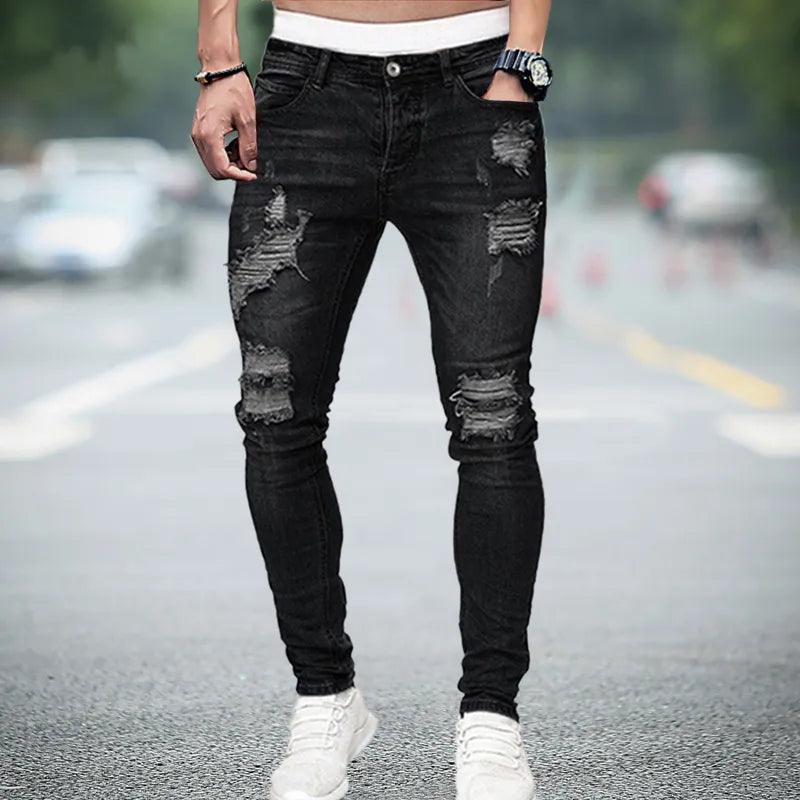 Pantalones vaqueros para hombre con agujero en la rodilla - Urban Tribes Store