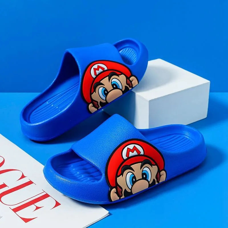 Zapatillas de Verano con Diseño de Super Mario: Lindas y Cómodas para Niños y Niñas, Antideslizantes