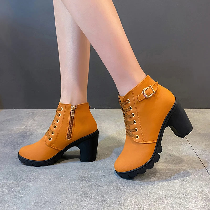 Nuevas botas de tacón para mujer de primavera invierno