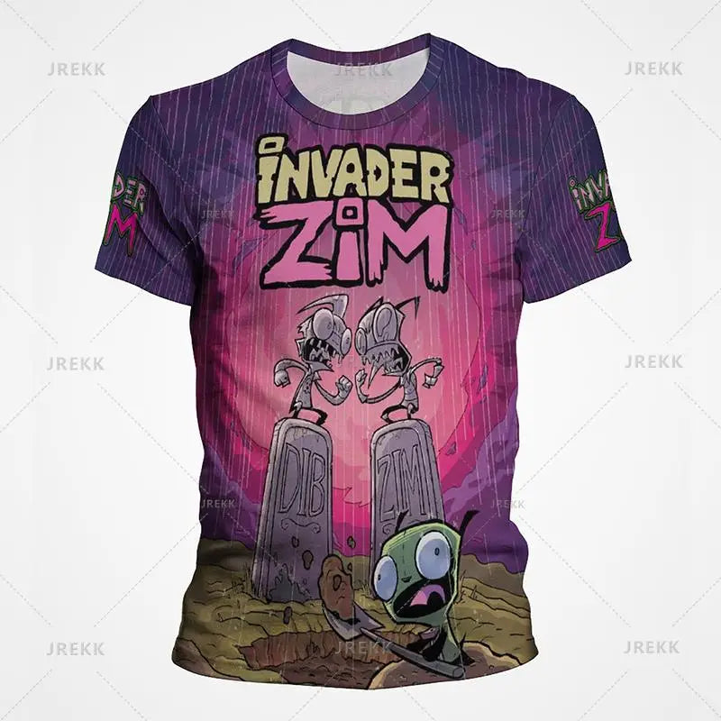 Camiseta de dibujos animados de Anime invader Zim para adulto 2