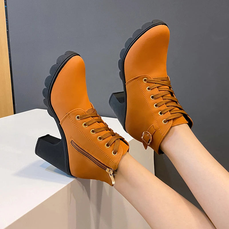 Nuevas botas de tacón para mujer de primavera invierno