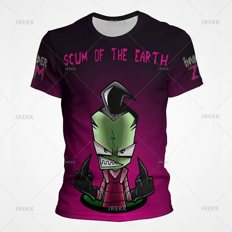 Camiseta de dibujos animados de Anime invader Zim para adulto 2