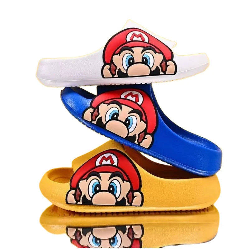 Zapatillas de Verano con Diseño de Super Mario: Lindas y Cómodas para Niños y Niñas, Antideslizantes