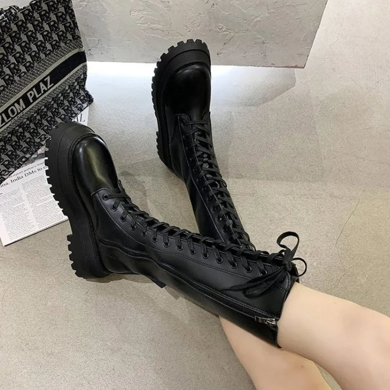 Botas altas con cuña para mujer