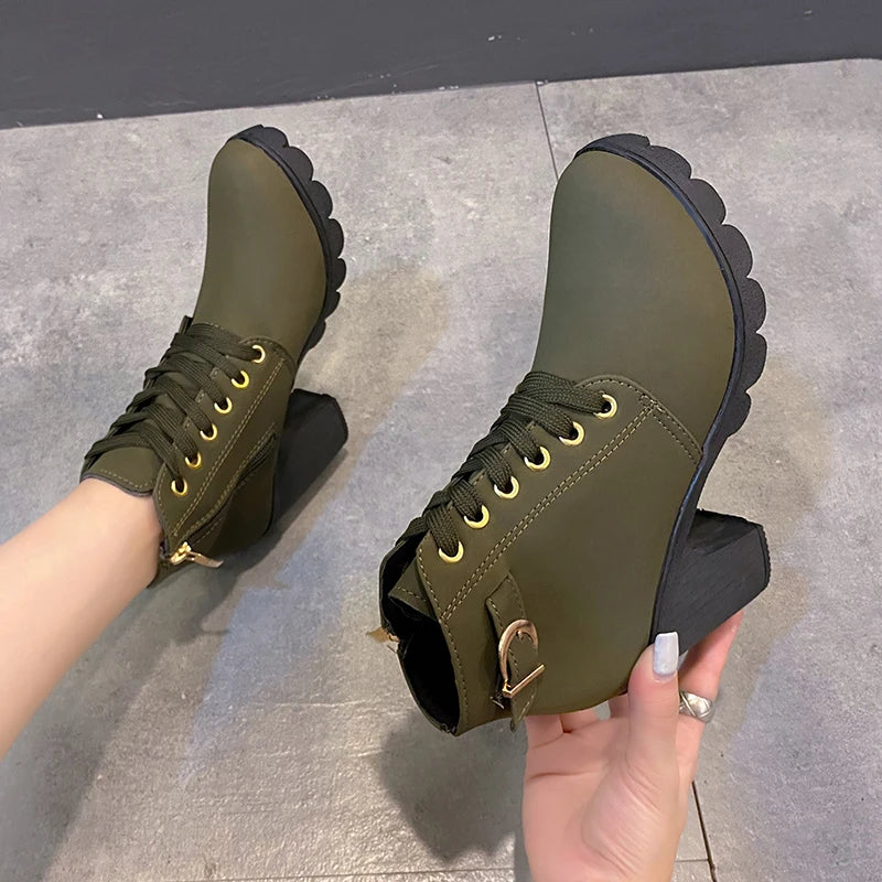 Nuevas botas de tacón para mujer de primavera invierno