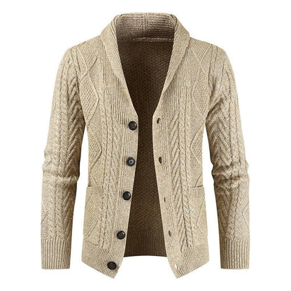 Chaqueta de punto gruesa suelta con cuello en V - Urban Tribes Store