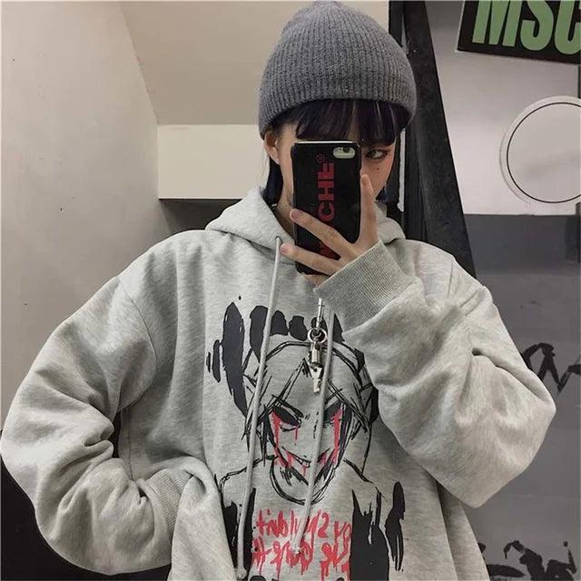 Sudadera con capucha gótica de dibujos animados de Japón para mujer - Urban Tribes Store