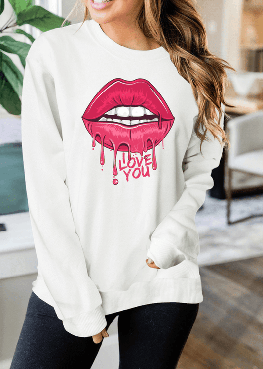 Sudadera gráfico labios I LOVE YOU - Urban Tribes Store