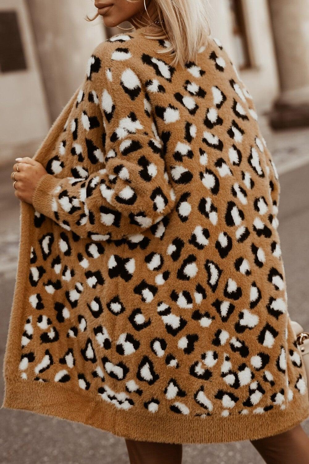 Cárdigan de piel con estampado de leopardo - Urban Tribes Store