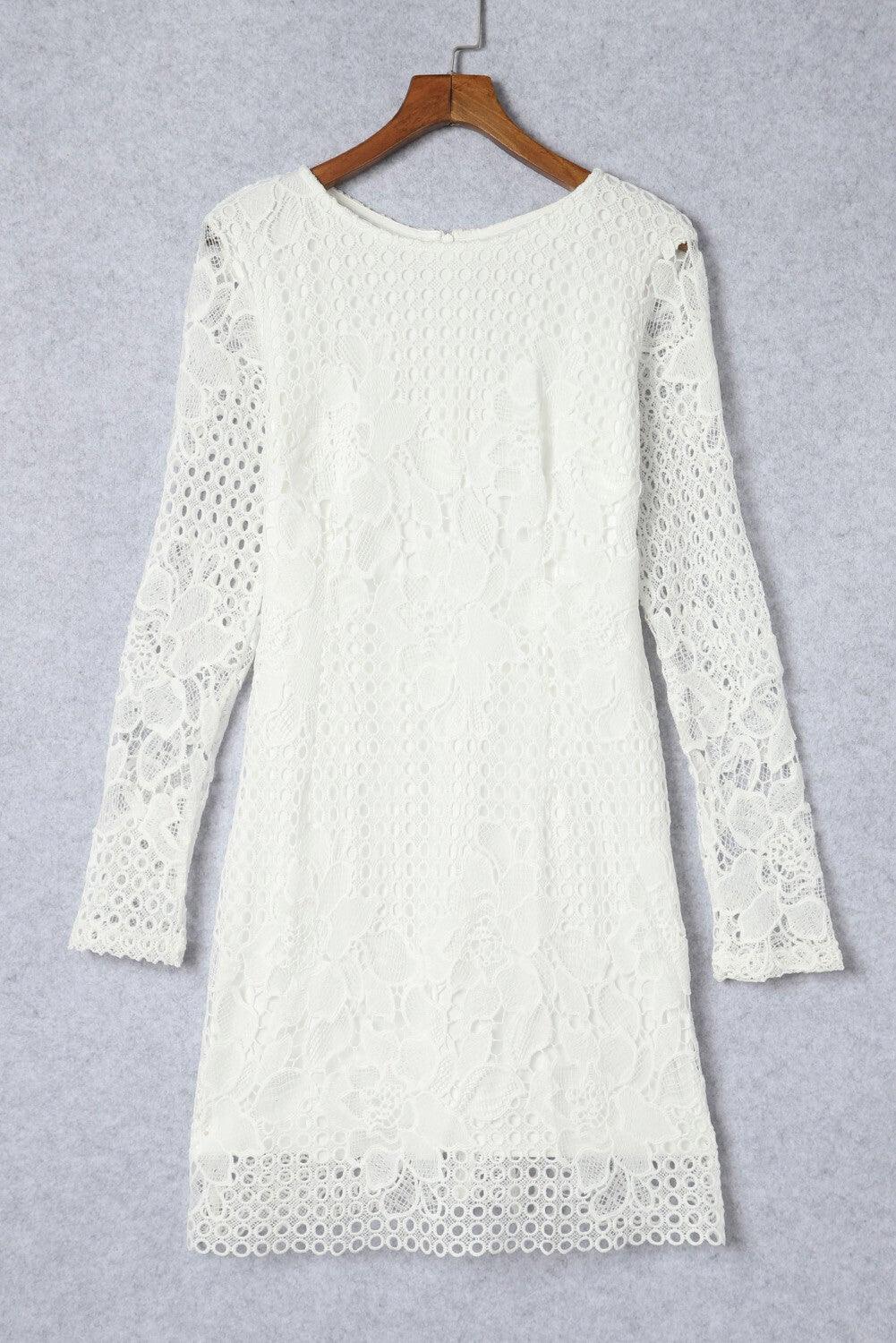 Vestido ajustado de encaje blanco - Urban Tribes Store