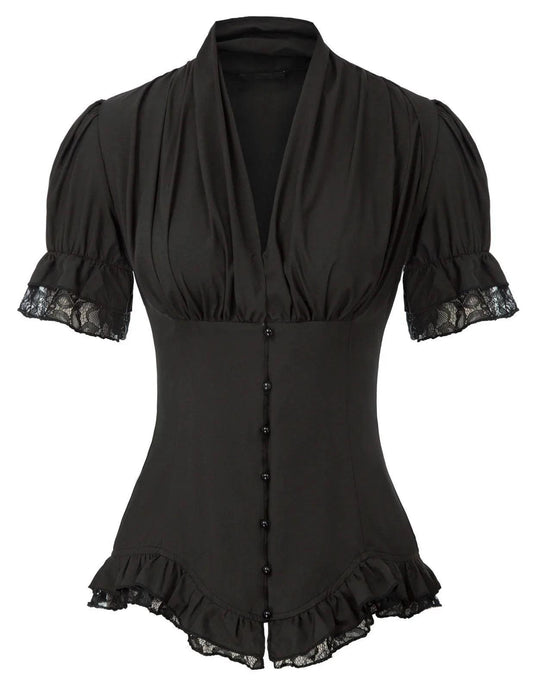 Blusa Retro victoriana Steampunk, gótica - Urban Tribes Store