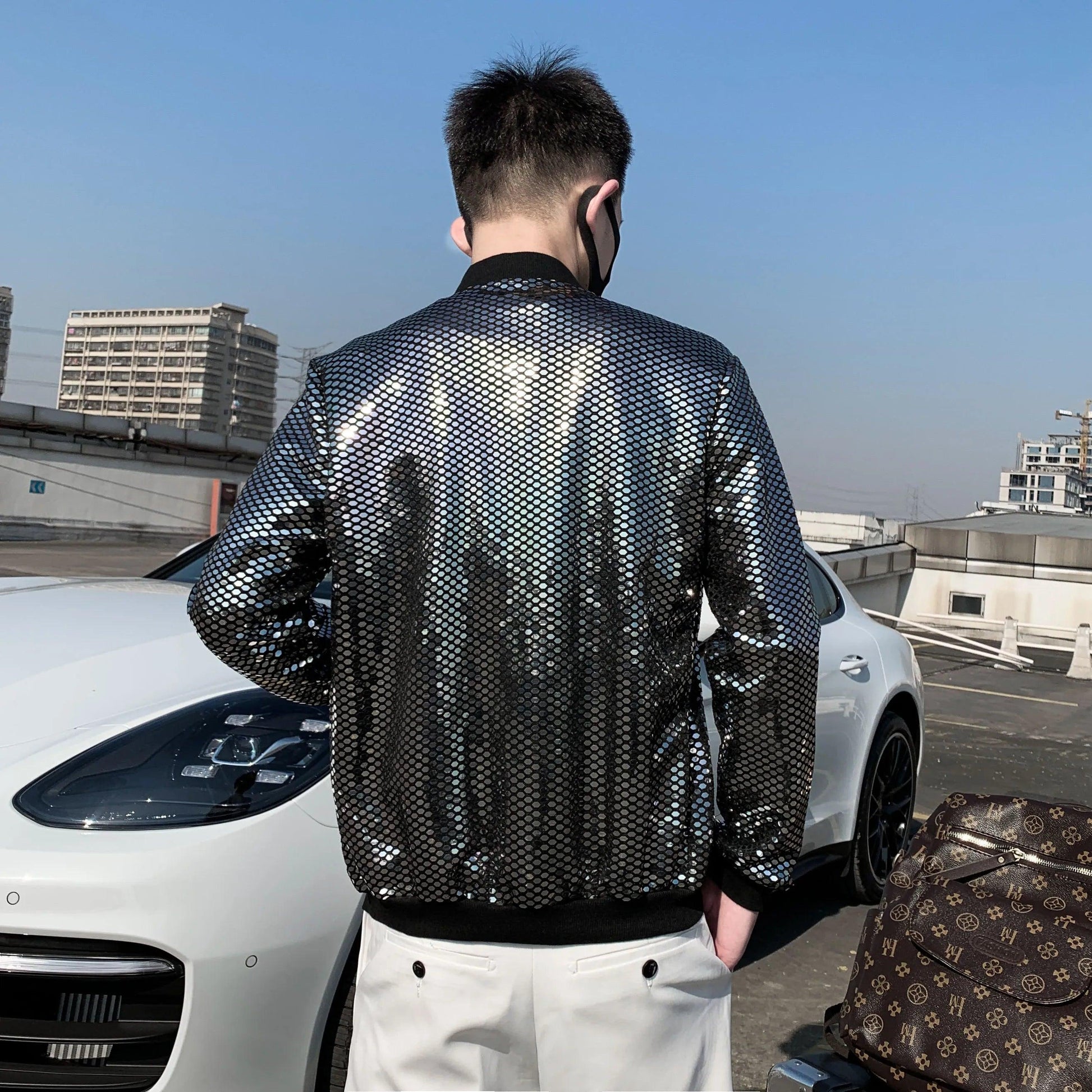 Chaqueta a cuadros con diamantes para hombre - Urban Tribes Store