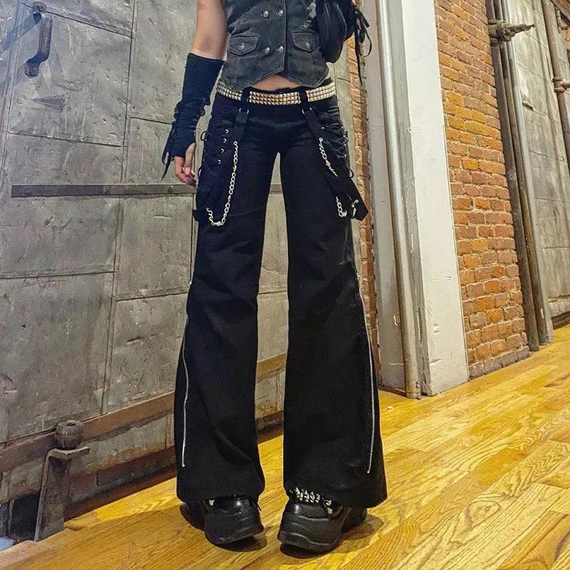 Pantalón gótico de cintura alta para mujer - Urban Tribes Store