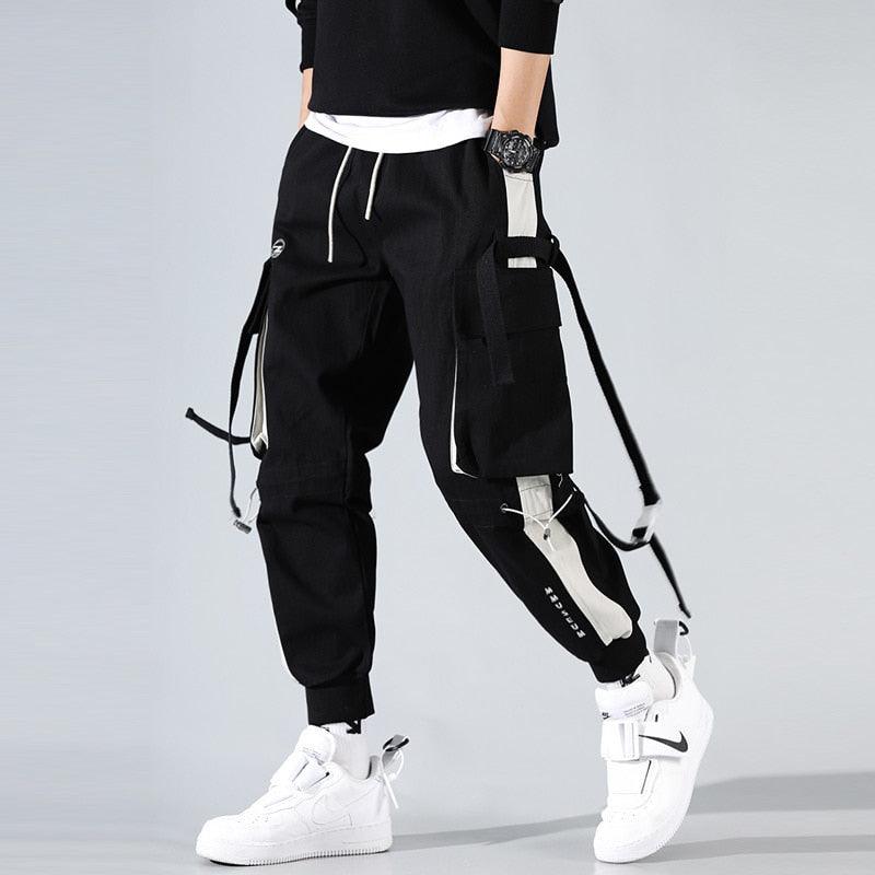 Joggers Men Ribbons Cargo Pants - Urban Tribes Store