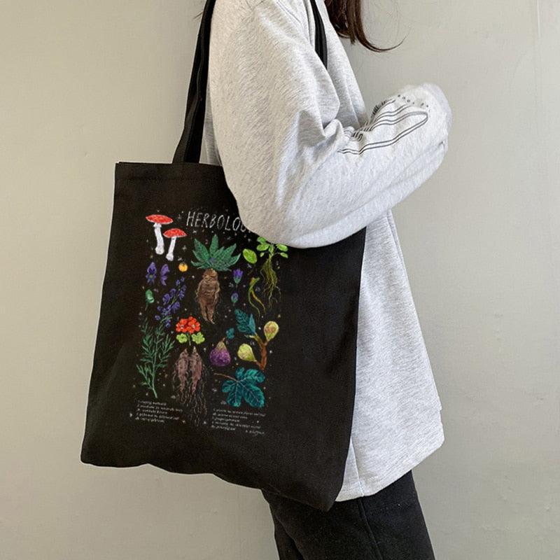 Bolsa tote de lona con setas - Urban Tribes Store