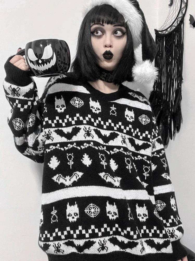Suéter de punto gótico oscuro para mujer - Urban Tribes Store