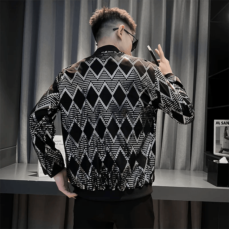 Chaqueta a cuadros con diamantes para hombre - Urban Tribes Store