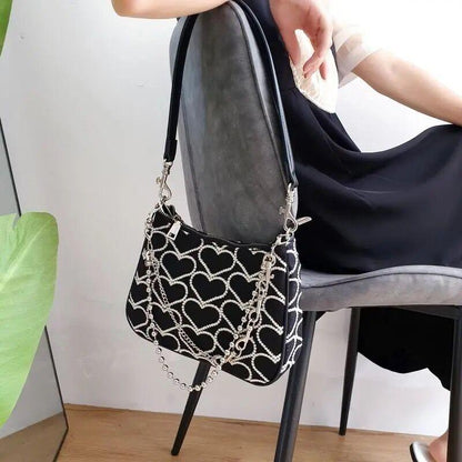 Bolso de hombro con estampado de corazones - Urban Tribes Store