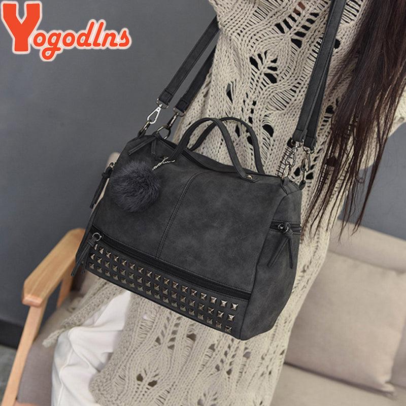 Bolso de cuero con remaches vintage - Urban Tribes Store