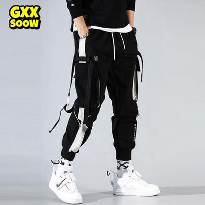 Joggers Men Ribbons Cargo Pants - Urban Tribes Store